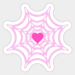 Spidey girl web, pink web with heart, ghost spider web Sticker